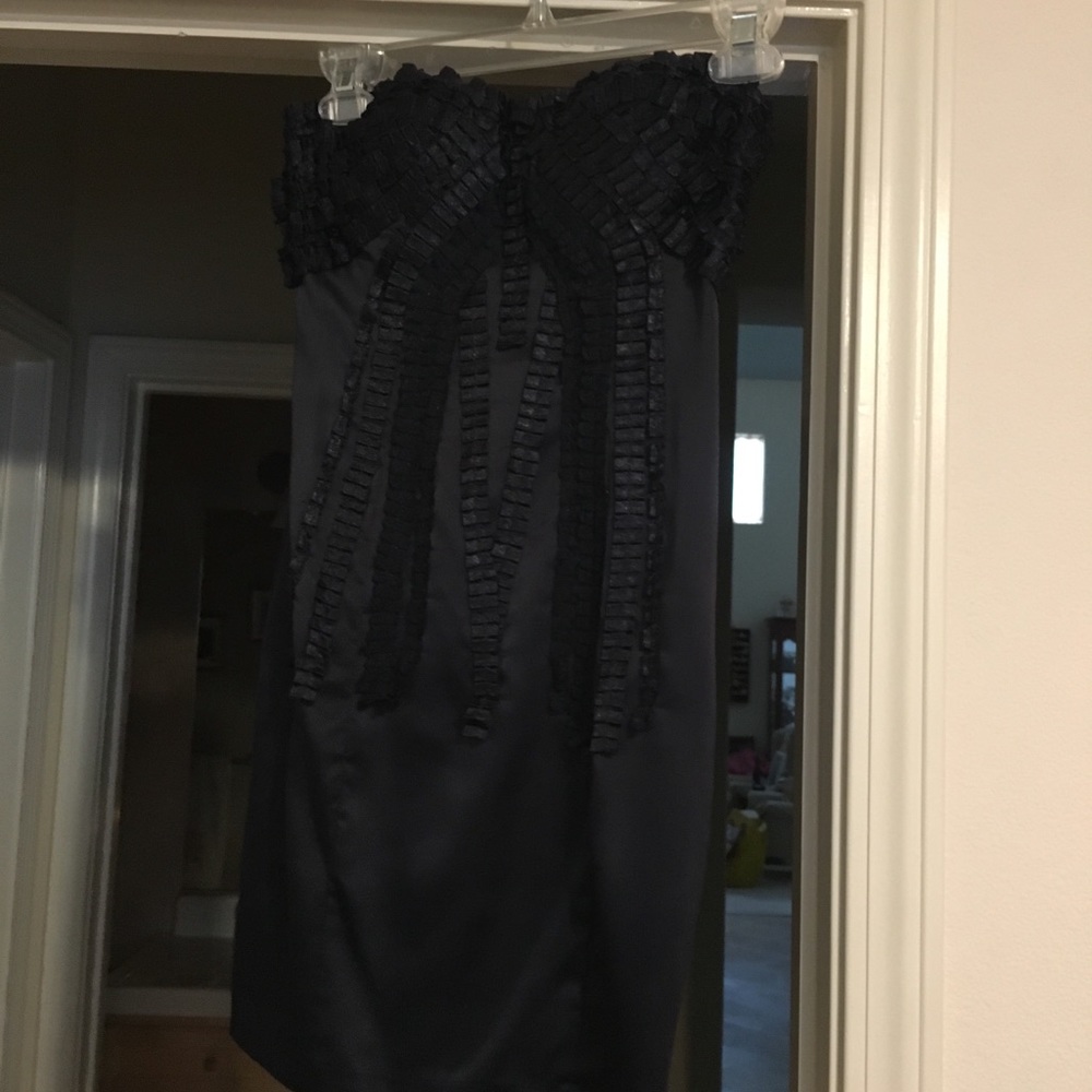 Bebe size xxs dark blue short strapless dress